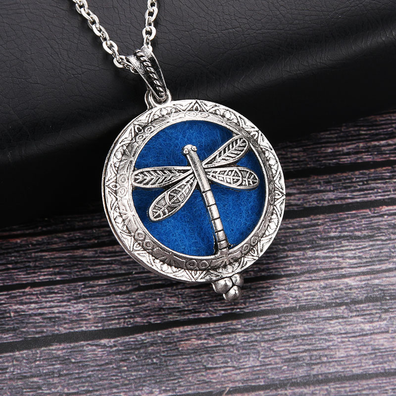 Diffuser Necklace Locket - 1pc Dragonfly Vintage Aromatherapy Perfume Essential
